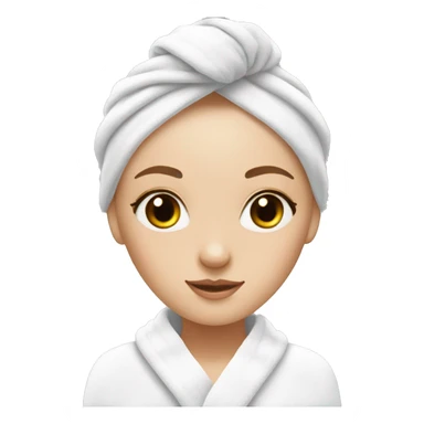 white girl with skin skin care, and a towel in her hair sticker