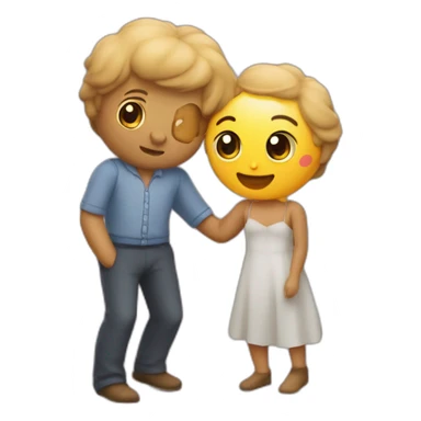 salamèche qui fait un calin avec évoli sticker