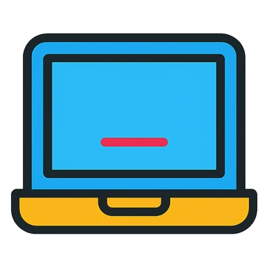 a laptop icon with color and black outlines sticker