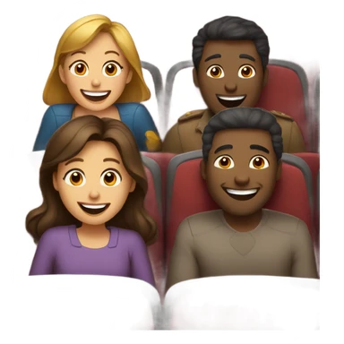 Family laughing together at a theater  sticker