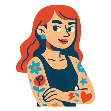 tattooed girl sticker