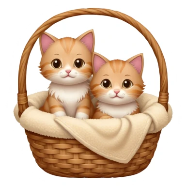 Disney-style cute kittens cozy in blanket basket  sticker