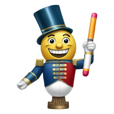 Realistic nutcracker with a laughing crayon  sticker