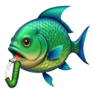 Fish smoking a huge blunt sticker