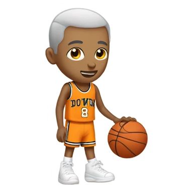 white boy with buzz cut playing basketball sticker