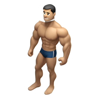 man abs inside a glass cube isometric view sticker