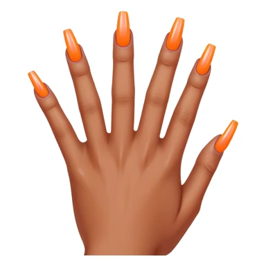 cyberpunk style neon 
manicure with long nails shows fak sticker