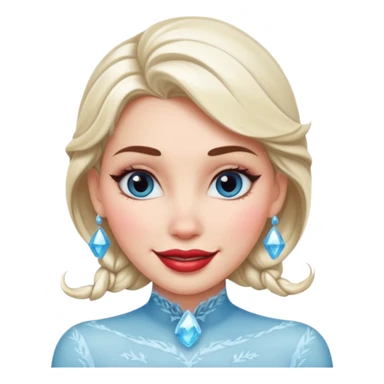 woman with frozen smile, high cheekbones, glossy lips sticker