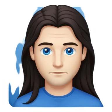 man with long hair sticker