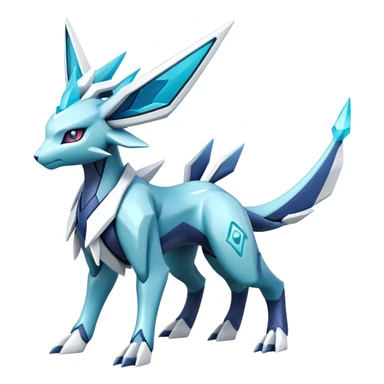 Futuristic Kyurem-Glaceon-dialga-suicune-hybrid, full body sticker
