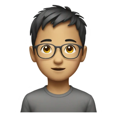 little asian boy with glassrs sticker