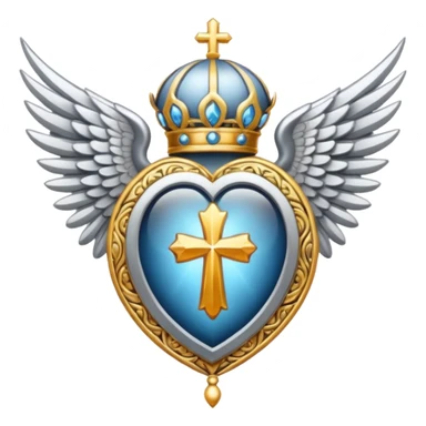 holy saint emblem with silver or white wings  sticker