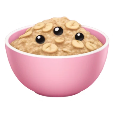 oatmeal in a pink bowl sticker