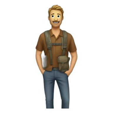 man-travelling-tourradar-shirt sticker