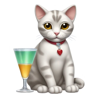 Cat with martini  sticker