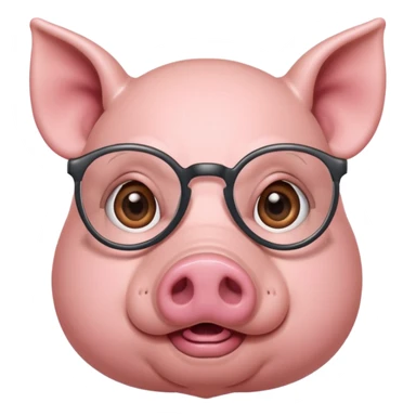 Pig wearing specs sticker