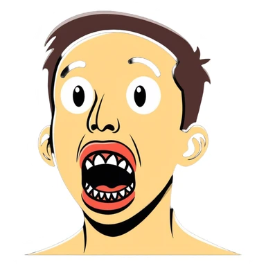 guy screaming holding his neck sticker