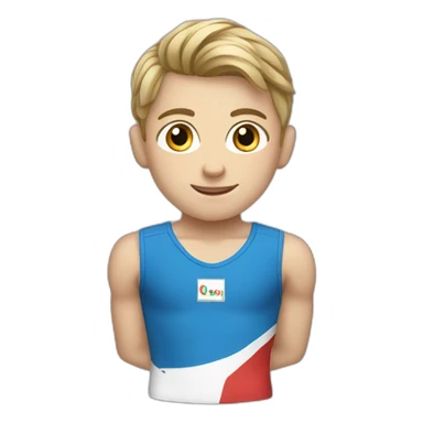 sporty european boy in gymnast uniform sticker