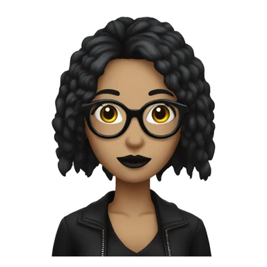 Goth woman glasses sticker