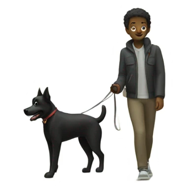 walk with black dog sticker