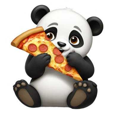 panda eating pizza sticker