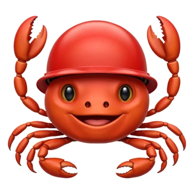 cute toon crab with helmet sticker