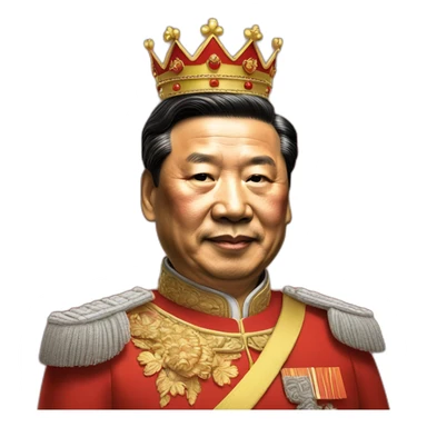 Xi Jinping wearing a crown sticker