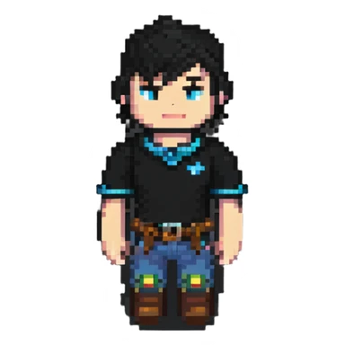 Roblox avatar in pixel art style sticker