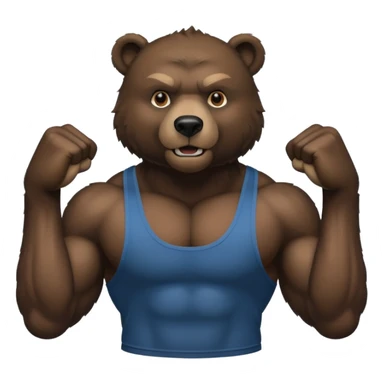 flexing black bear with tanktop sticker