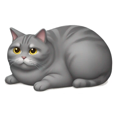Fat grey cat in loaf position  sticker