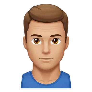 muscular white man with short brown cowlick hair sticker