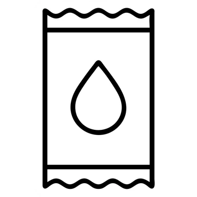 single sauce sachet, simple, clear, iconic, no text sticker