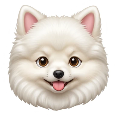 White Pomeranian cute puppy face tongue out sticker