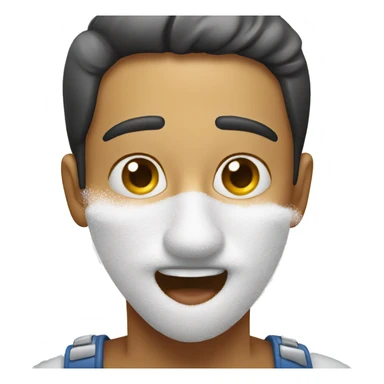 Someone sniffing powdered sugar sticker