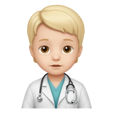 baby dressed as a doctor sticker
