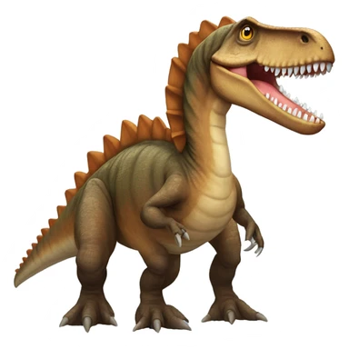 a brown spinosaurus with crest on his back sticker