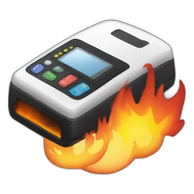 pager beeper on fire sticker