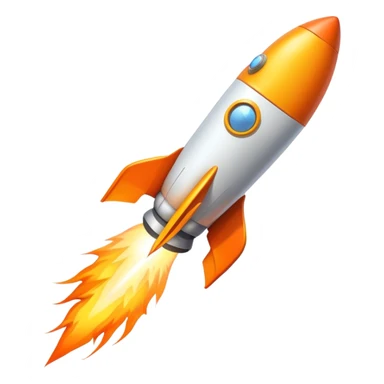 A rocket blasting off with energy and motion. sticker