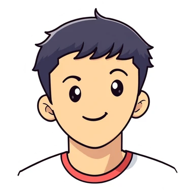 Short black haired male winking, young man with short black hair winking one eye sticker