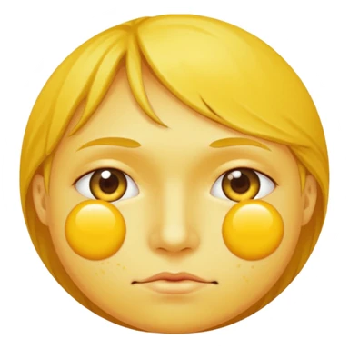 A circular yellow face with many small and close together face herpes sores sticker