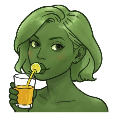 blonde drinking  sticker