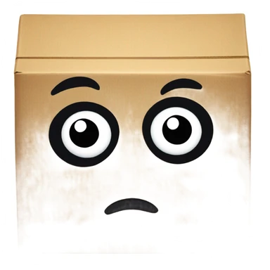 A box with (black oval Kirby eyes) sticker