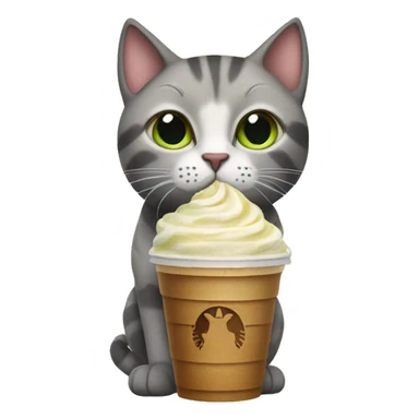 Cat drinking Starbucks frappe  sticker