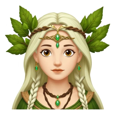Leaf-necklace druid queen sticker