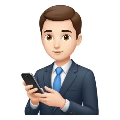 Business salesperson checking sales data on smartphone sticker