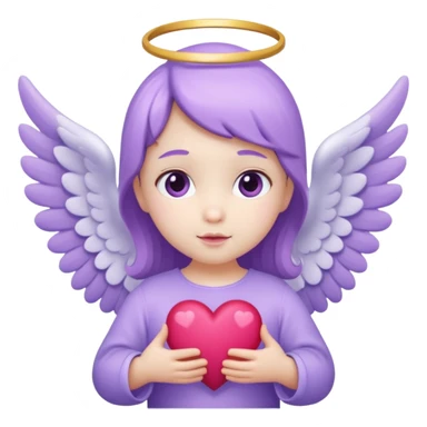 love cupid purple cute no human, an angel with heart, a withe angel like a baby sticker
