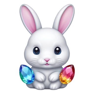 White Bunny with colours cristal sticker