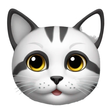 cat blanco y negro sticker