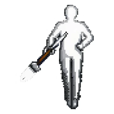 A paintbrush transforming into a silver metallic human silhouette emblem, symbol of artistic identity, with a polished finish sticker