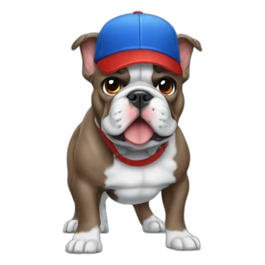Blue franch bulldog with red cap sticker